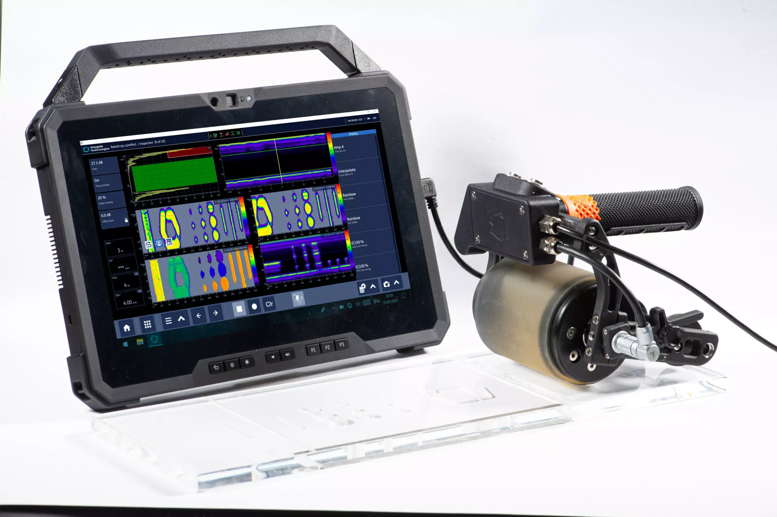 waygate rotoarray compact ultrasonic portable phased array scaled